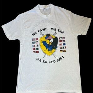 VINTAGE White Graphic T-Shirt - Desert Storm